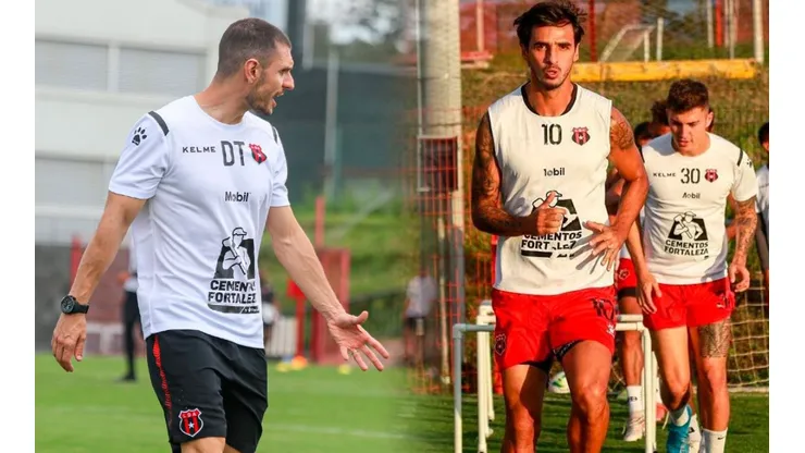 Albert Rudé y Bryan Ruiz en un entrenamiento de la Liga.