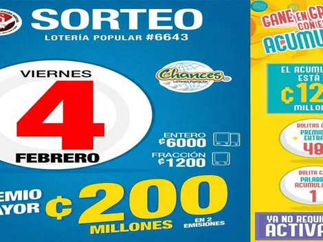 ◉ Chances de Costa Rica: números ganadores de HOY, viernes 4 de febrero