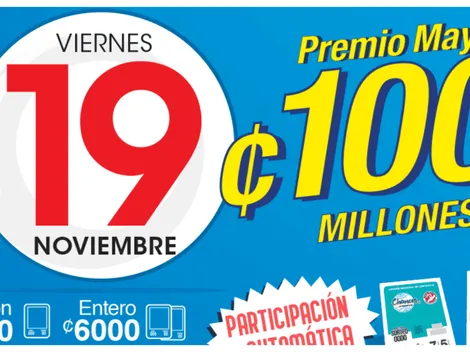 ◉ Chances de Costa Rica de HOY: sorteo, resultados y números ganadores viernes 19 de noviembre | Lotería Costa Rica Premio Mayor ¢100 millones