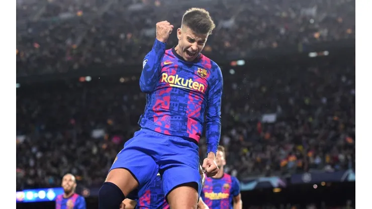Gerard Piqué celebrando su gol (Getty)