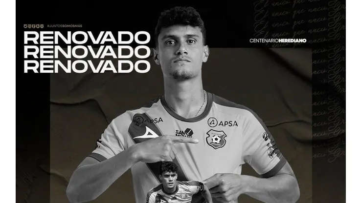 Yeltsin Tejeda renueva su contrato con Herediano
