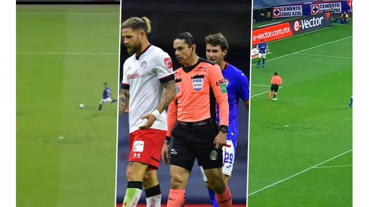 Delantero de Cruz Azul iba a convertir y el árbitro evitó el gol en la Liga MX