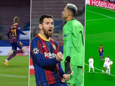 Keylor Navas recibe un gol de Lionel Messi tras un polémico penal