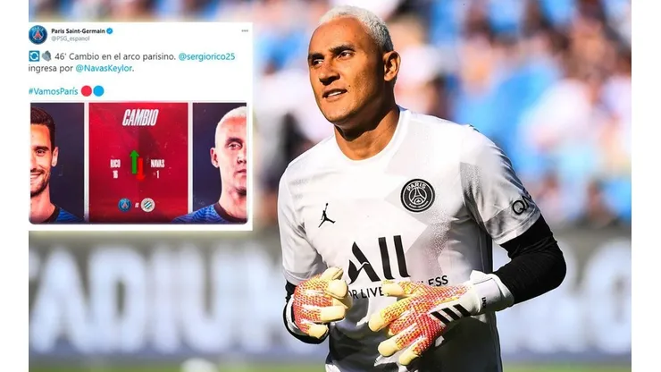 PSG 4-0 Montpellier: Keylor Navas fue sustituido en el entretiempo