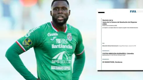 Yustin Arboleda denuncia al Marathón ante la FIFA