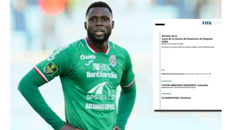 Yustin Arboleda denuncia al Marathón ante la FIFA