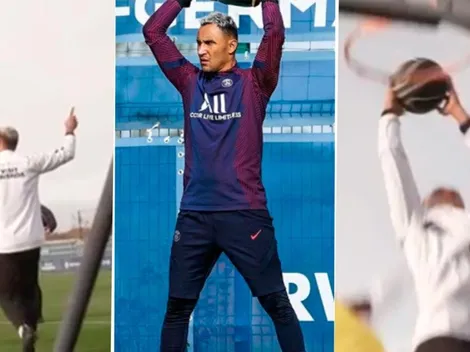 Keylor Navas se destaca jugando al baloncesto en el PSG