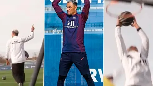 Keylor Navas se destaca jugando al baloncesto con sus compañeros del PSG