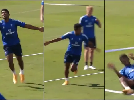 Viral: “Choco” Lozano hizo un festejo peculiar tras anotar en entreno del Cádiz