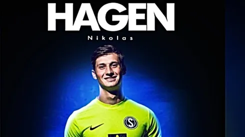 Nicholas Hagen con la camiseta del l Sabail FK