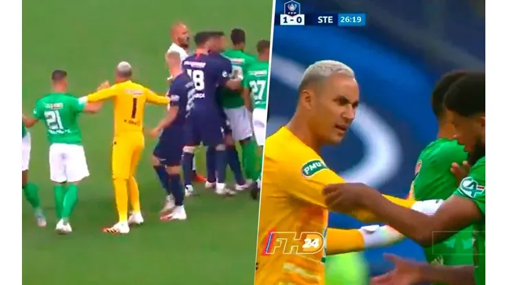 Keylor Navas se mete a evitar una riña entre Mitchel Bakker y Romain Hamouma