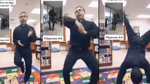 Sacerdote hace Tik-Tok bailando playero en honor a militar dado de baja