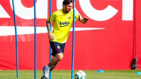 El astro argentino lideró el regreso a los entrenamientos.