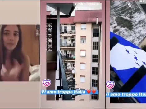 Colgó la bandera de Honduras en su balcón, y sus vecinos la hicieron llorar de emoción