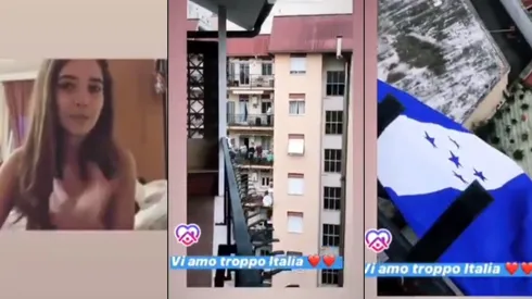 Colgó la bandera de Honduras en su balcón, y sus vecinos la hicieron llorar de emoción