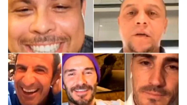 Ronaldo, Roberto Carlos, Luis Figo, David Beckham e Iker Casillas tuvieron una reunión virtual.