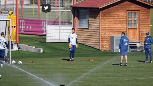 Neuer y su felicidad de haber regresado a los entrenamientos.