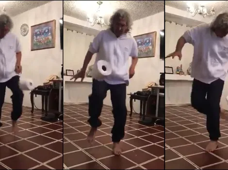 ¡Dibuje, maestro! El Mágico González hizo el reto de los 10 toques