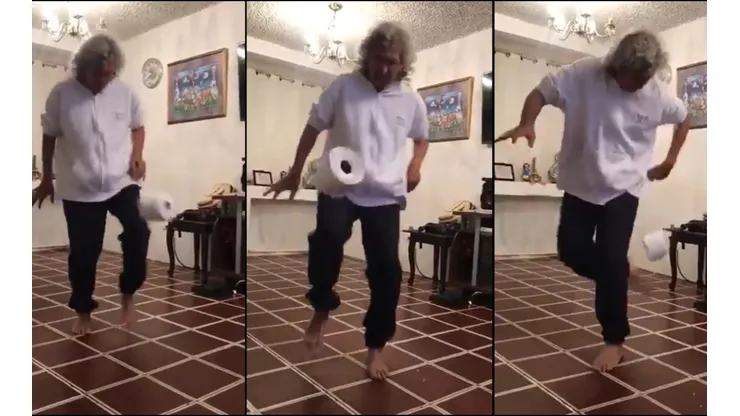 ¡Dibuje, maestro! El Mágico González hizo el reto de los 10 toques