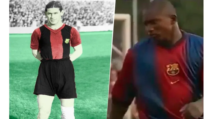 Alejandro Morera Soto y Froylan Ledezma con la camiseta del Barcelona