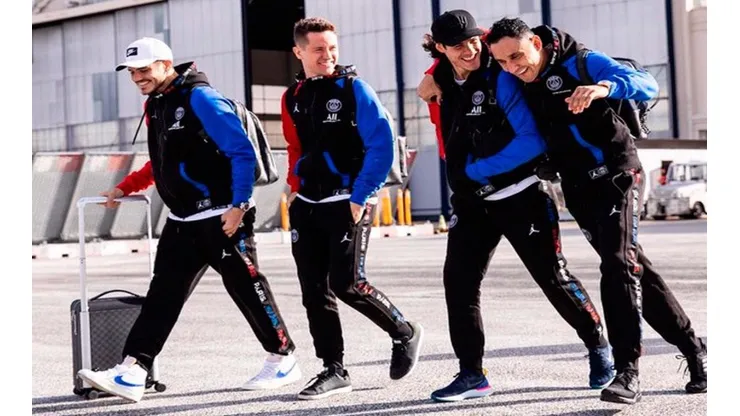 Keylor Navas, acompañado por Cavani, Herrera e Icardi.