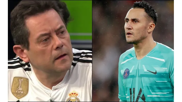 Tomás Roncero llena de flores a Keylor Navas después del Madrid - PSG