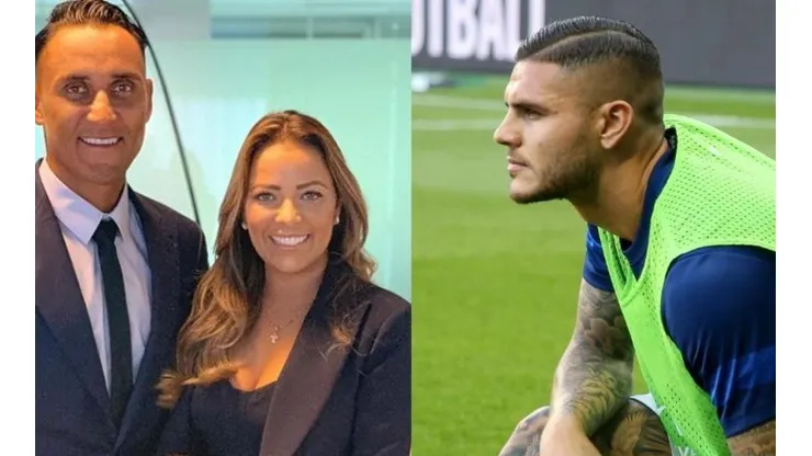 Keylor Navas y Andrea Salas / Mauro Icardi
