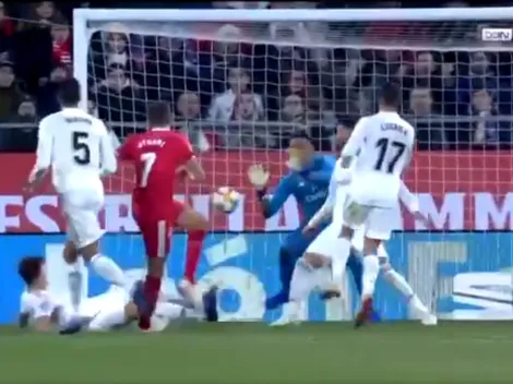 Atajadón de Keylor Navas contra el Girona