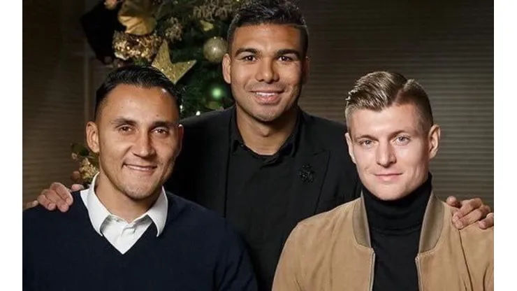 Keylor apareció junto a Casemiro y Toni Kross en el mensaje navideño