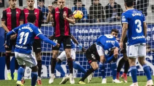 Yoel Bárcenas consiguió su tercer gol con Oviedo en esta temporada