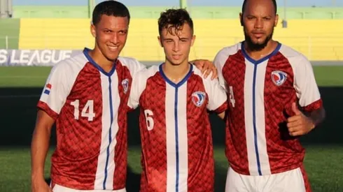Domingo Peralta (derecha), Carlos Heredia (centro) y Jean Carlos López (izquierda) anotaron los tantos dominicanos