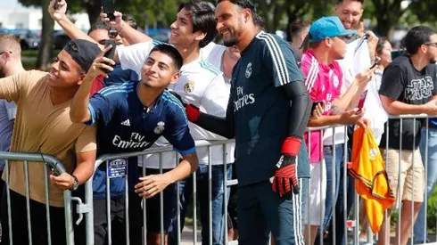 Keylor Navas ya se entrenó con la plantilla merengue en Miami