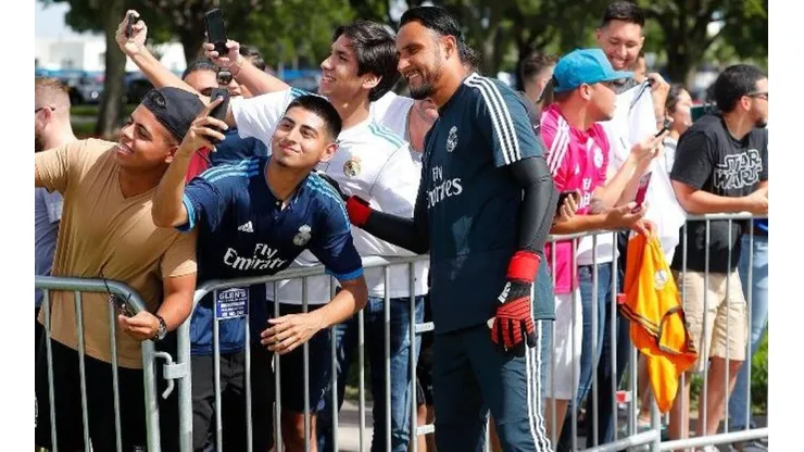 Keylor Navas ya se entrenó con la plantilla merengue en Miami