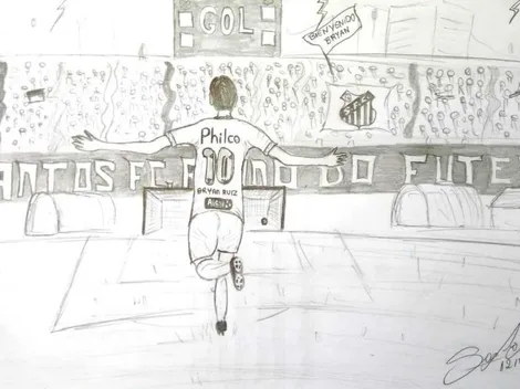 Fanáticos del Santos idolatran a Bryan Ruiz en dibujos