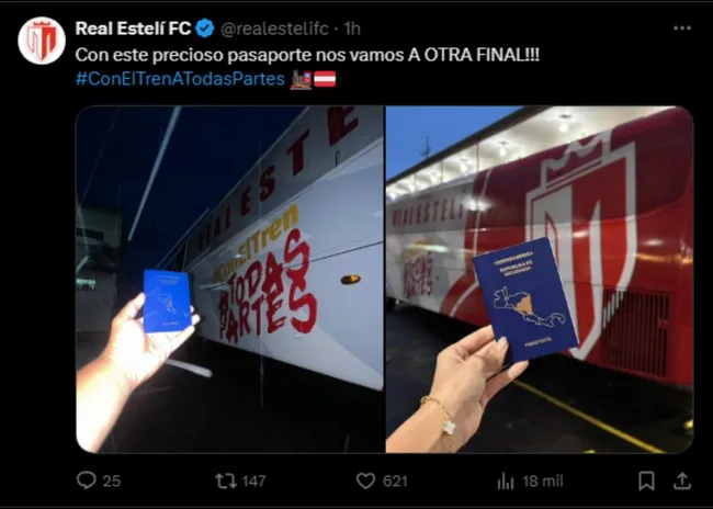 La publicación de Real Estelí.