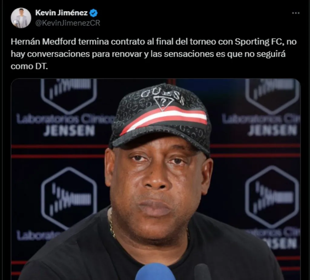 Hernán Medford no continuará en Sporting San José. (Foto: X)