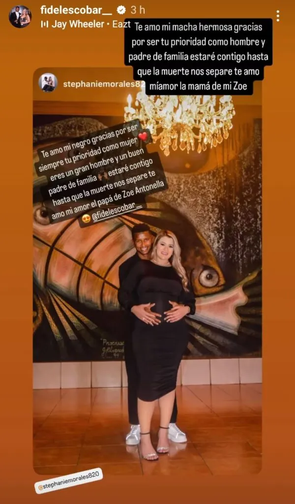 Fidel Escobar y Stephanie Morales en sus redes sociales.