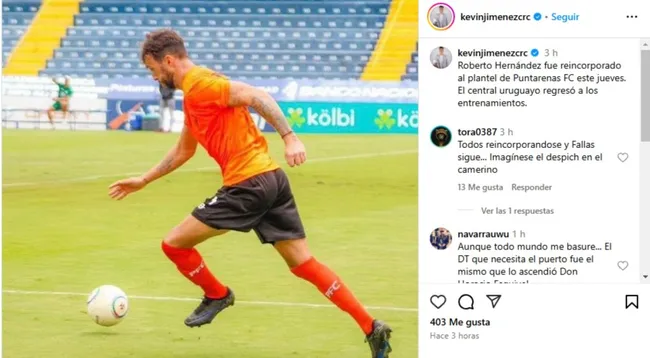 Luis Fernando Fallas reincorporó a Hernández.