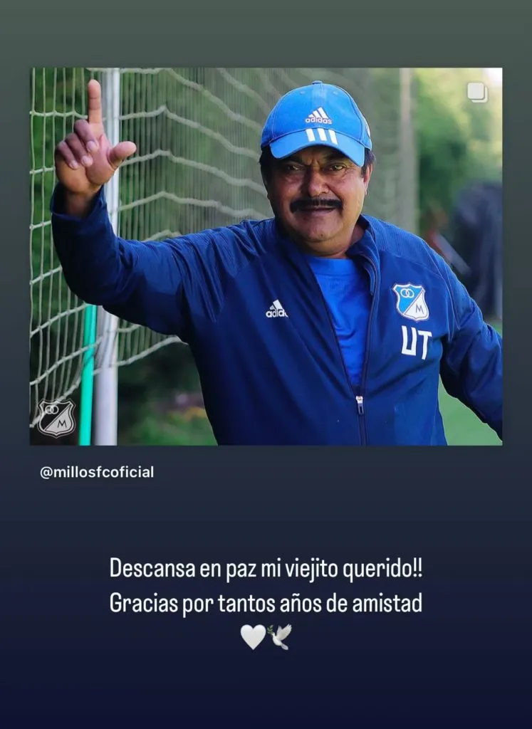 La publicación de Juan Pablo Vargas por el fallecimiento de Alirio Ramírez.