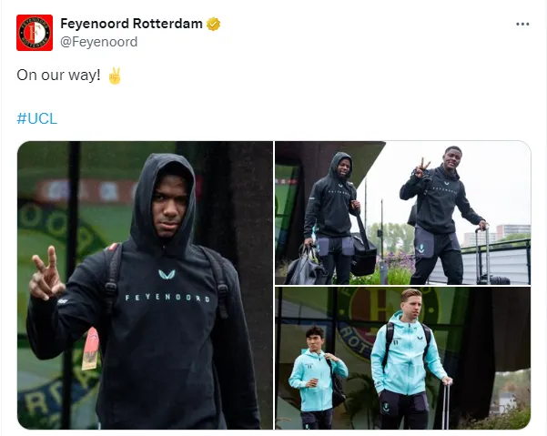 Jeyland Mitchell, convocado, ya viajó de Rotterdam a Girona con el Feyenoord. (Twitter)