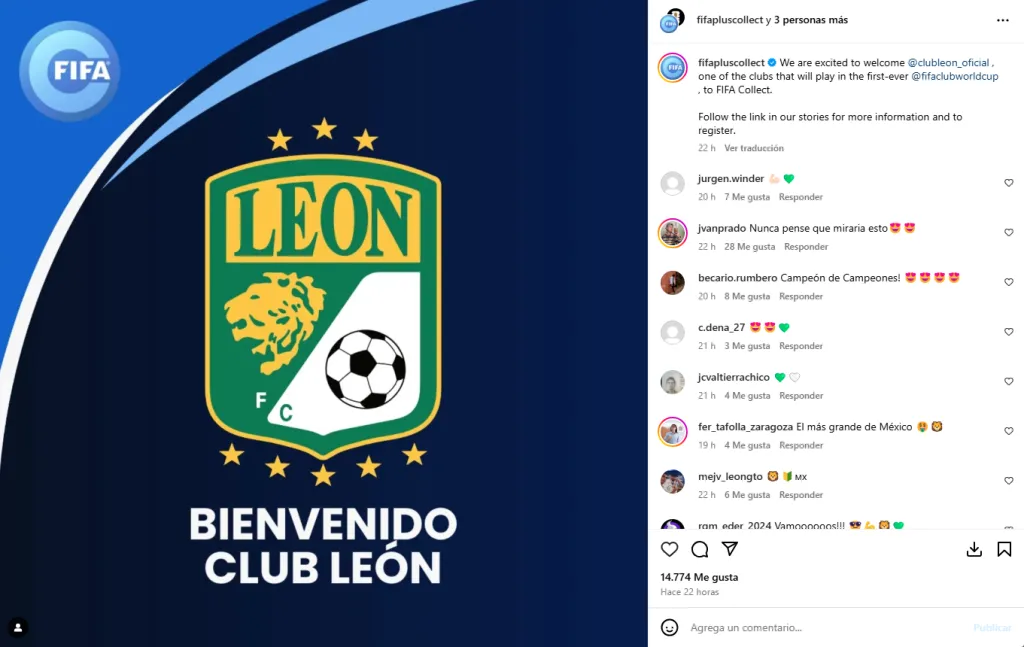 Y este martes hizo lo mismo con León. (Instagram)