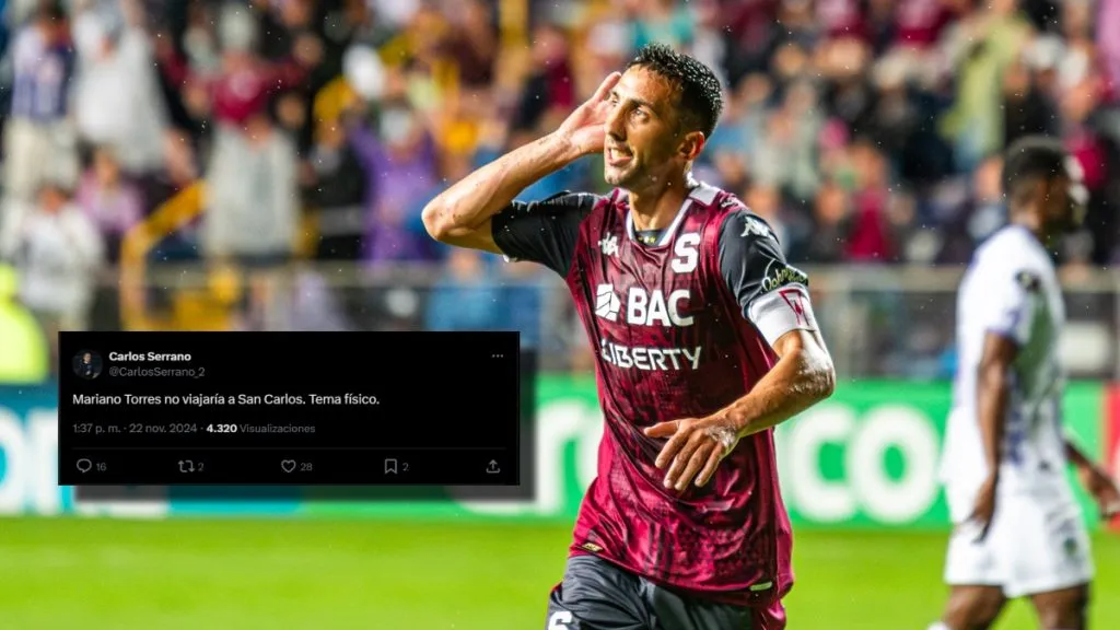 Mariano Torres se perdería el duelo ante San Carlos.