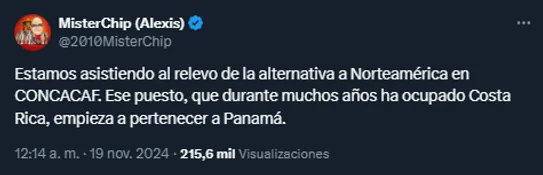 MisterChip en su cuenta oficial de X