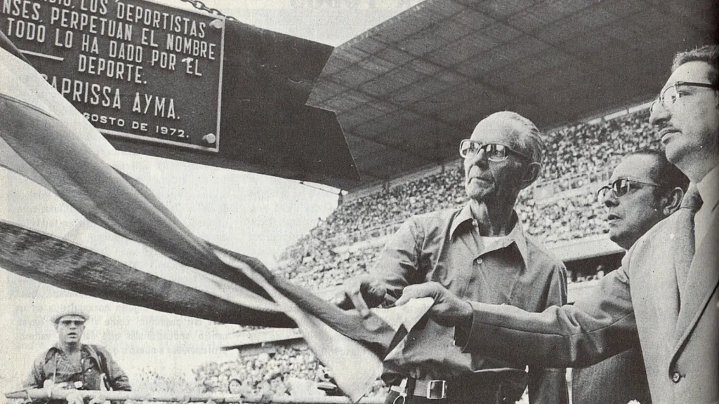 Ricardo Saprissa Aymá, durante la inauguración del estadio que lleva su nombre. (Foto: Saprissa)