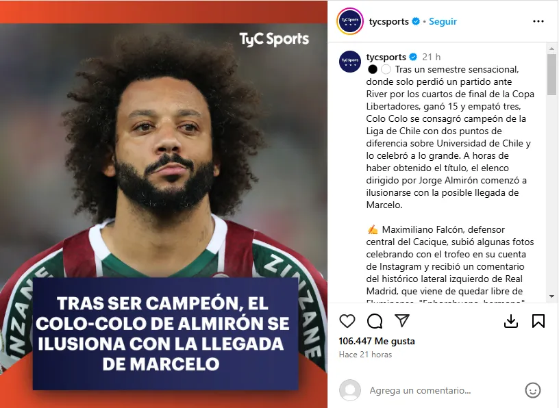 TyC Sports, en Argentina, dio la información. (Instagram)