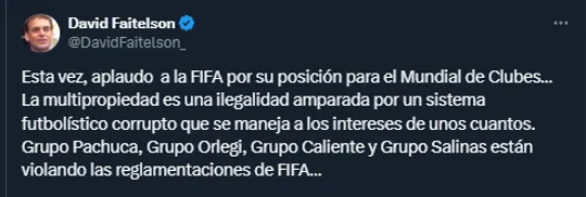 David Faitelson en su cuenta oficial de X