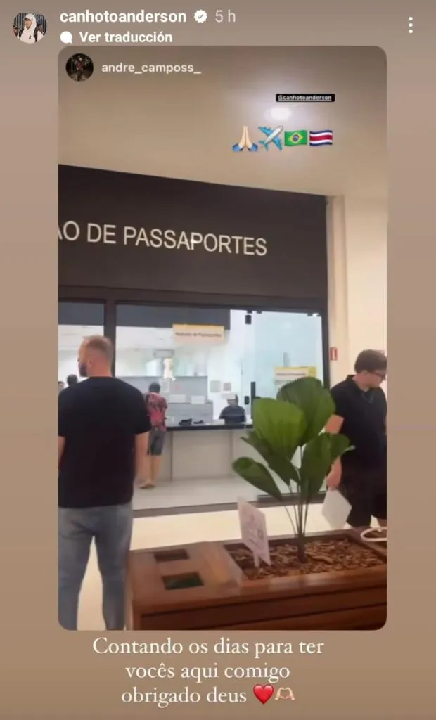 La historia que compartió Canhoto. (Instagram)