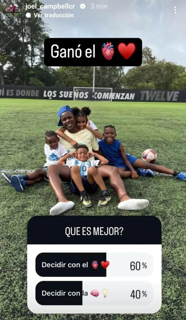 Parece que Joel Campbell decidirá con el corazón. (Instagram)