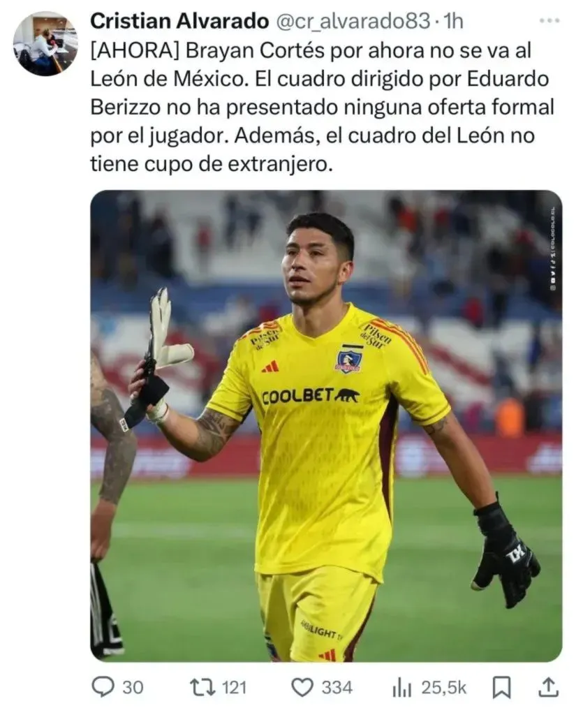 Brayan Cortes no iría a León de México.