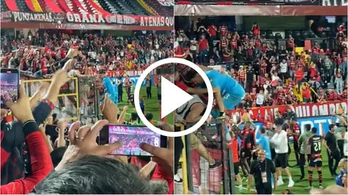 No se vio en TV: el alocado festejo de Leo Moreira con la afición tras el título de Alajuelense.